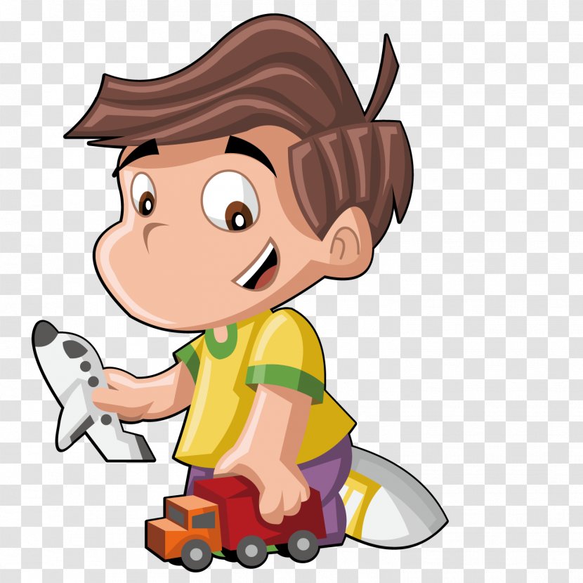 Cartoon Character Child - Art - Play Model Plane Boy Transparent PNG