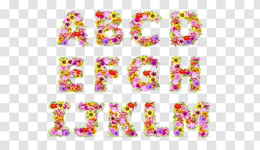 Letter Flower English Alphabet - Typeface Transparent PNG