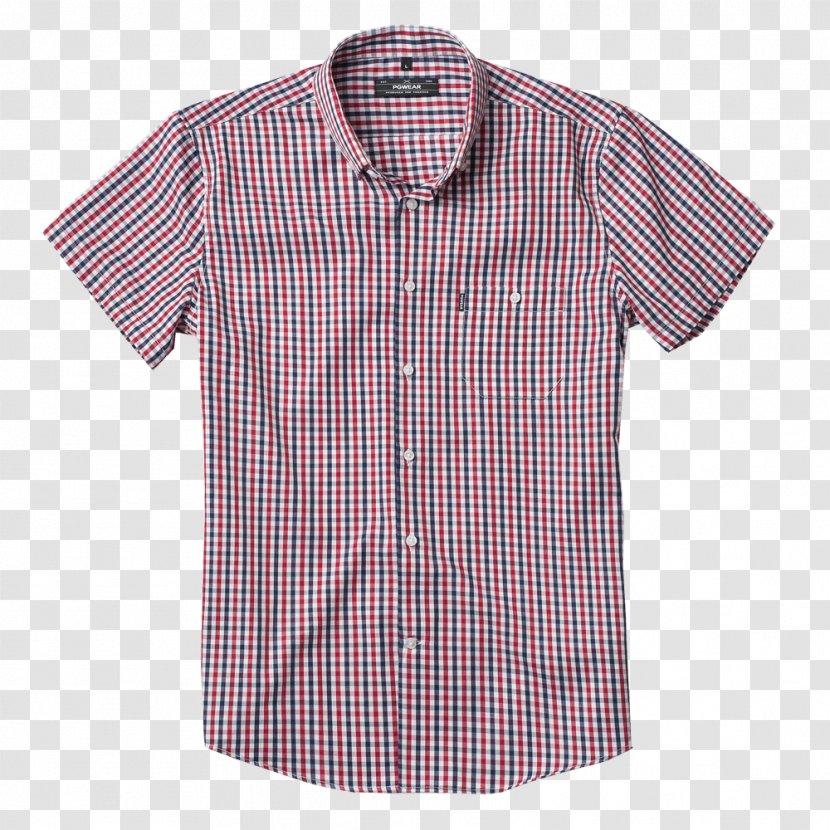 Dress Shirt Tartan Collar Sleeve Button Transparent PNG