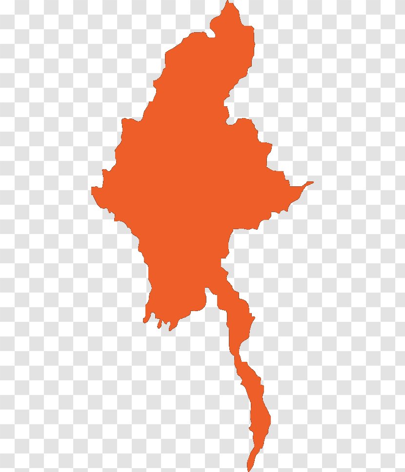 Burma Map Flag Of Myanmar - Orange Transparent PNG