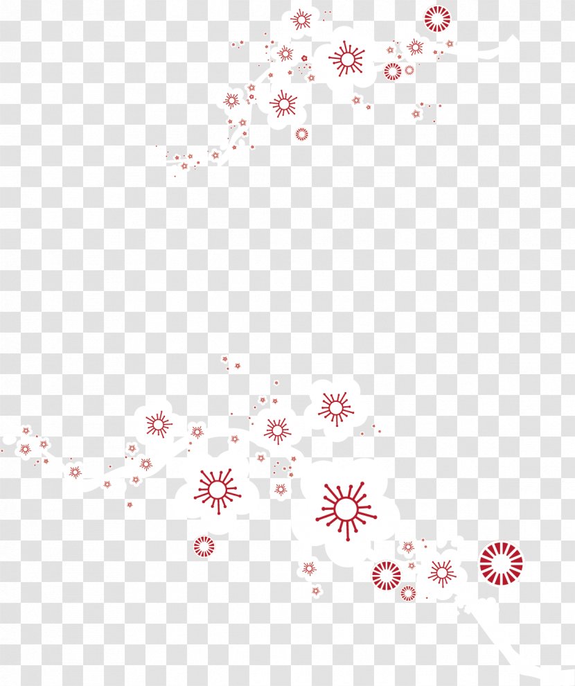 Plum Blossom Snow - Heart - Background Transparent PNG