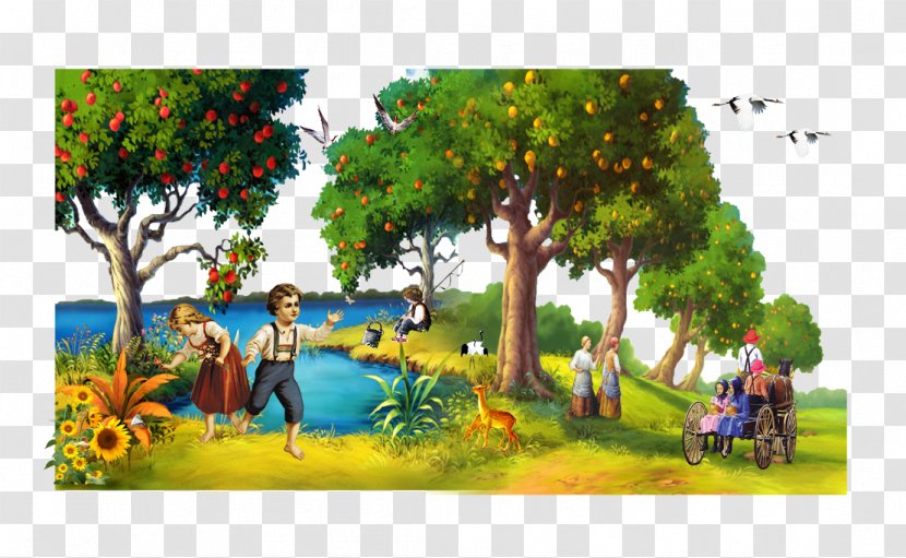 Oil Painting Orchard - Flora - In The Transparent PNG