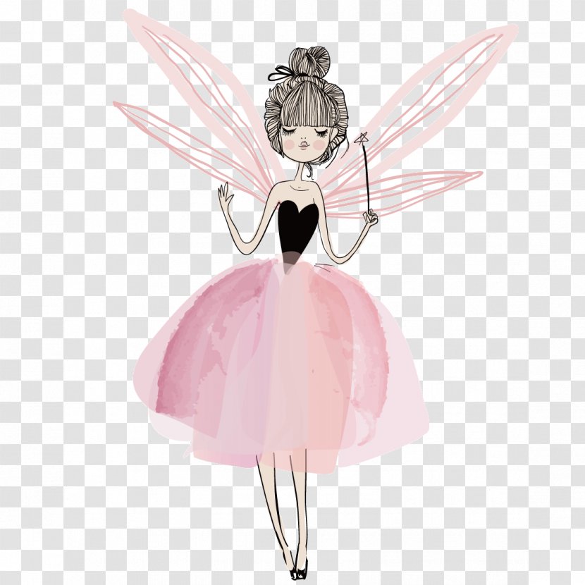 Fairy Illustration - Silhouette - Wearing Wings Transparent PNG