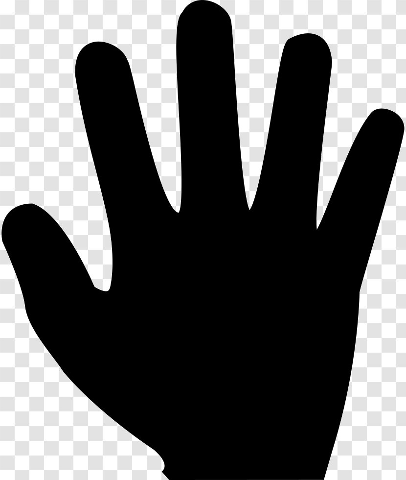 Five Fingers - Black And White - Thumb Transparent PNG