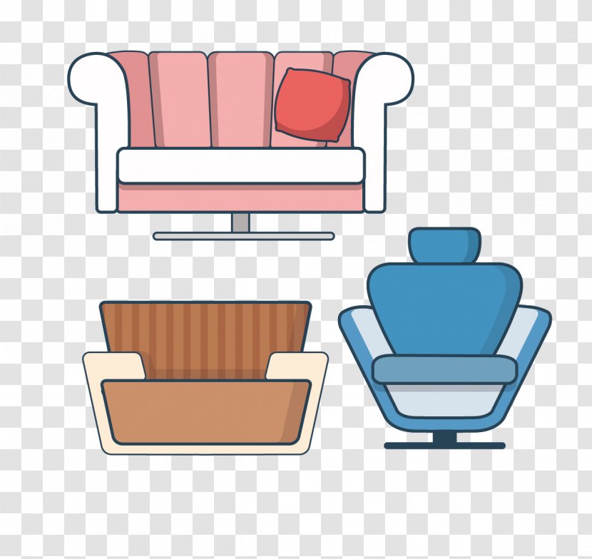 Couch Cartoon Icon - Area - Three Different Looks Sofa Transparent PNG