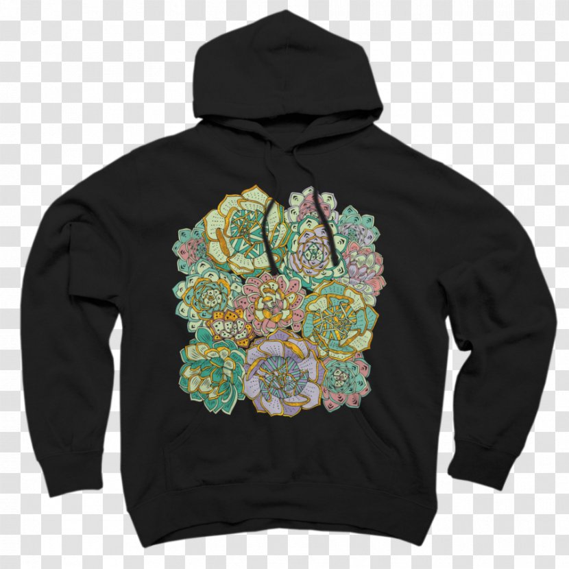 Hoodie T-shirt Clothing Tracksuit Sweater - Fleshy Rosette Succulents Transparent PNG