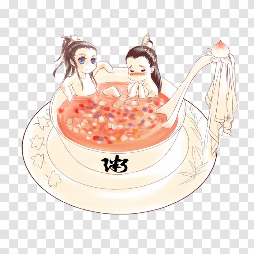 Laba Congee Torte Festival Chicken Soup - Dishware - Creative Design Of Hand-painted Rice Porridge Transparent PNG