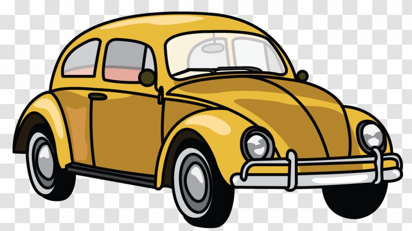 Volkswagen Beetle Car Drawing Image - Vintage Transparent PNG