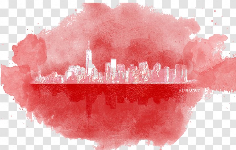 Watercolor Painting Red Illustration - Photography - Color Ink City Transparent PNG