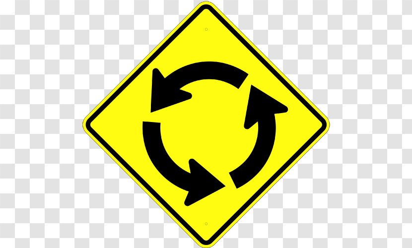 Traffic Sign Circle Roundabout Manual On Uniform Control Devices - Warning - Signs Intersection Transparent PNG