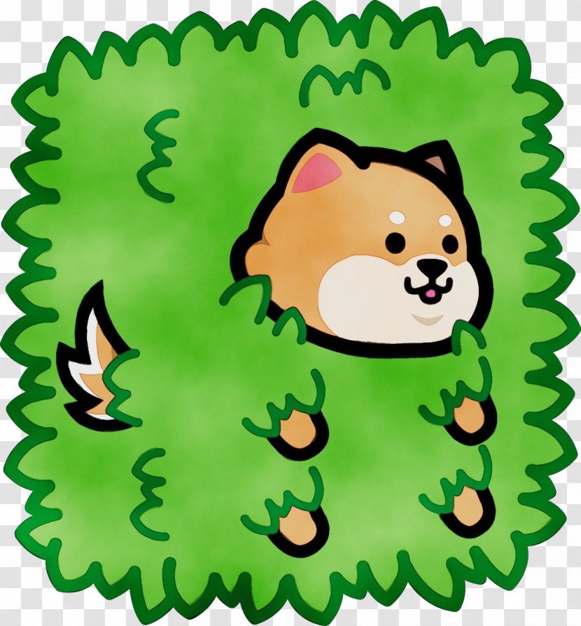 Watercolor Animal - Breed - Pomeranian Green Transparent PNG