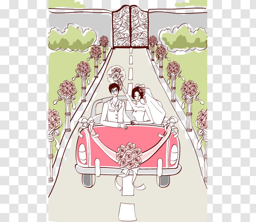 Marriage Wedding Illustration - Frame - Scene Transparent PNG
