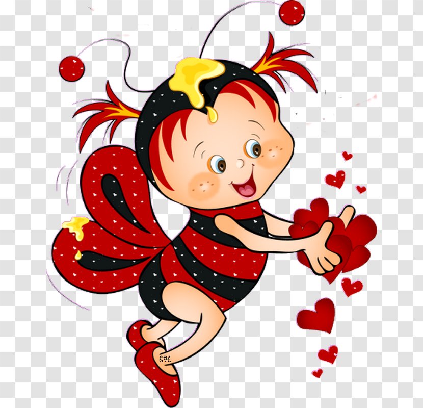 Bee Valentines Day Heart Clip Art Transparent PNG