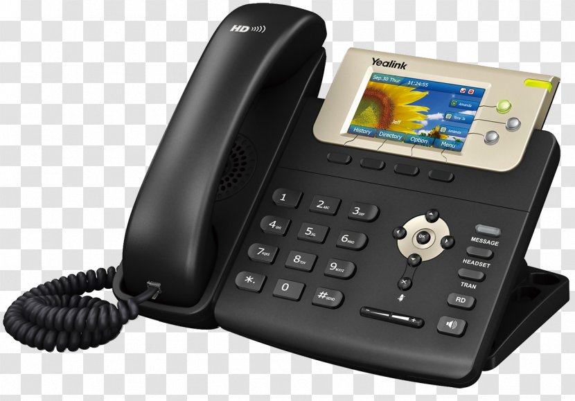 VoIP Phone Session Initiation Protocol Telephone Voice Over IP Power Ethernet - Gigabit - Case Transparent PNG