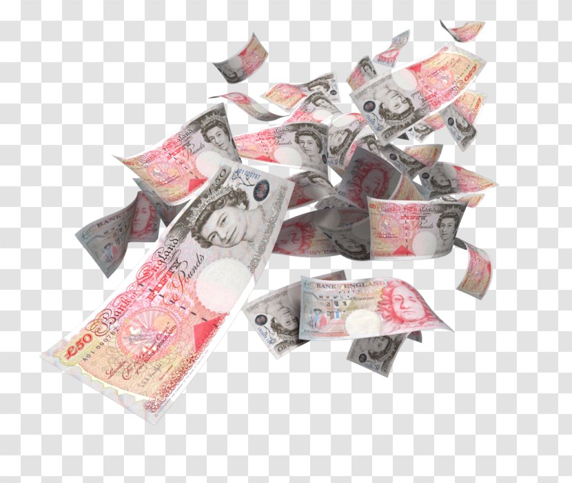 Money Renminbi Pound Sterling Banknote Clip Art - Currency Symbol - Falling Transparent PNG