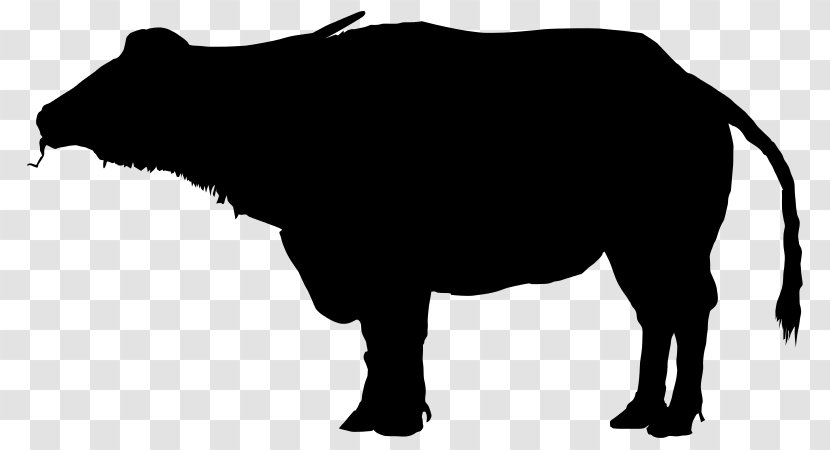 Water Buffalo Silhouette Bison Clip Art - Mammal Transparent PNG