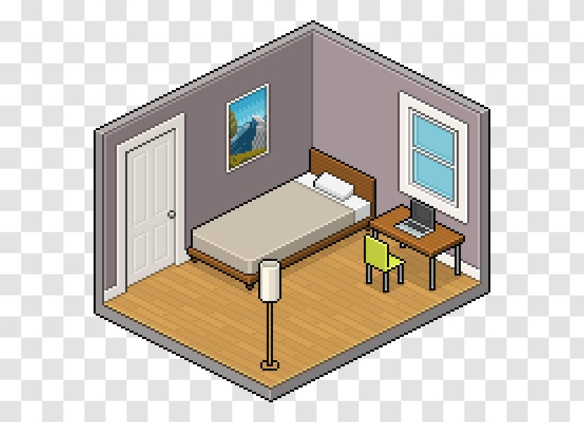 Pixel Art Bedroom Isometric Projection Wall - Room - Italy Visa Transparent PNG