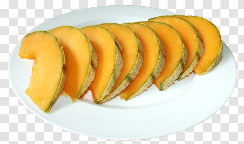 Cantaloupe Hami Melon Honeydew - Slices On The Plate Transparent PNG