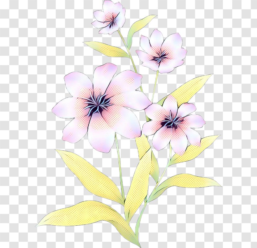Watercolor Pink Flowers - Herbaceous Plant - Wildflower Pedicel Transparent PNG