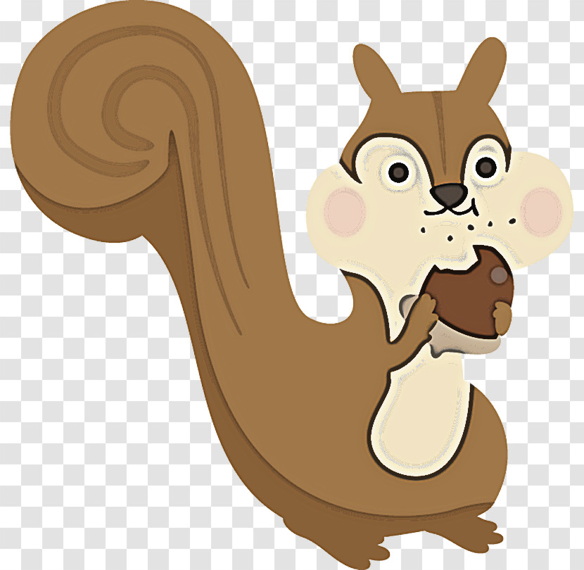 Squirrel Cartoon Tail Animal Figure Animation Transparent PNG