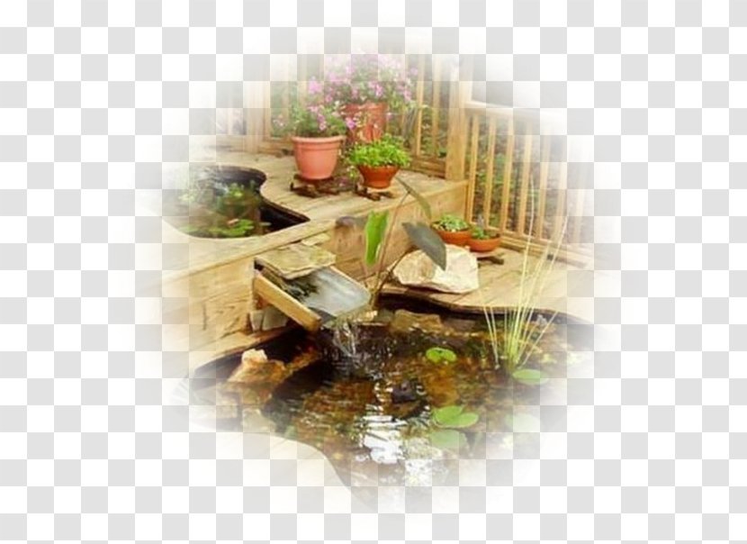 Garden Pond Deck Fish - Flower - Building Transparent PNG