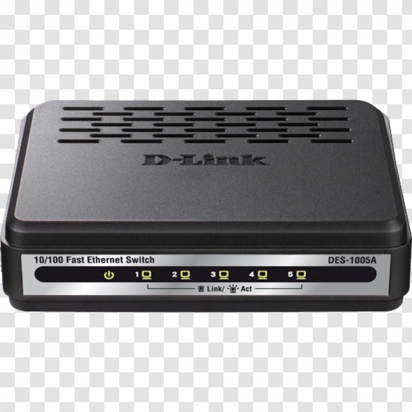 Network Switch Fast Ethernet D-Link Medium-dependent Interface Gigabit - Audio Receiver - Electronic Device Transparent PNG
