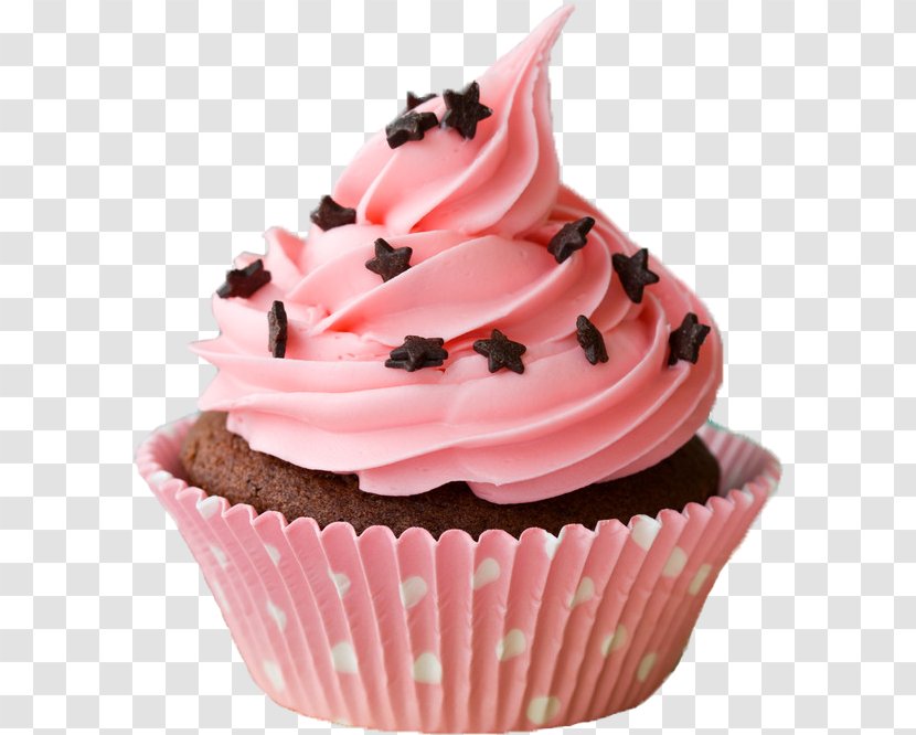Cupcake Muffin Birthday Cake Chocolate Red Velvet - Whipped Cream - Series Transparent PNG