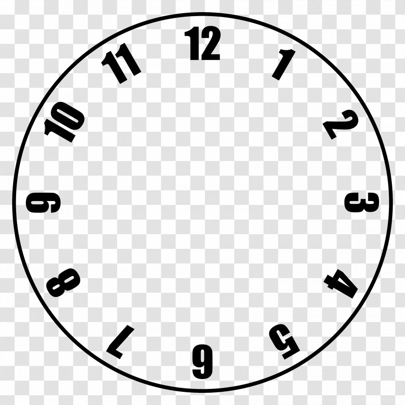 Clock Face Template Clip Art - Quarter Transparent PNG