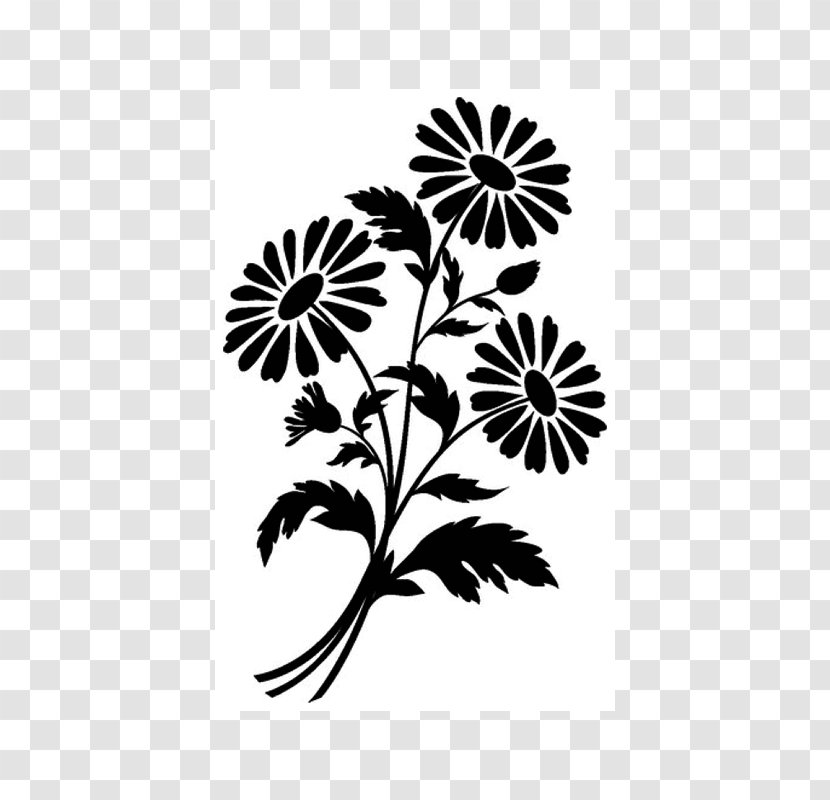 Chamomile Silhouette Drawing Flower - Leaf Transparent PNG