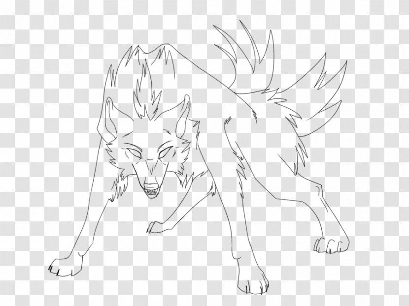 Line Art Drawing Gray Wolf - Flower - Lovely Dog Transparent PNG