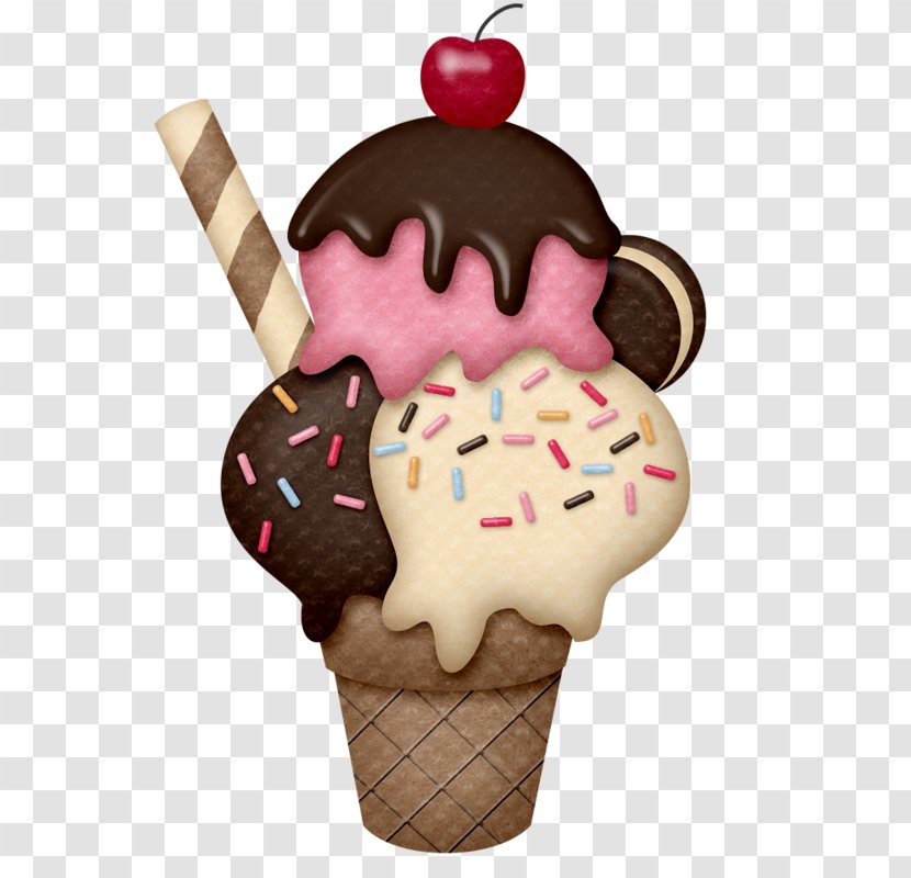 Ice Cream Cones Dessert Clip Art - Chocolate Transparent PNG