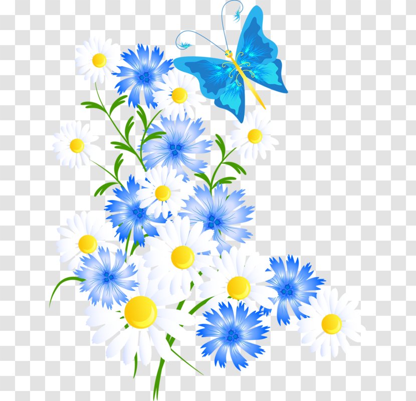 Blue Flower Clip Art - Daisy Transparent PNG
