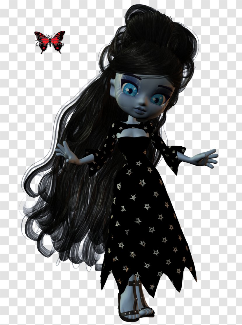 Black Hair Doll - Long - Design Transparent PNG