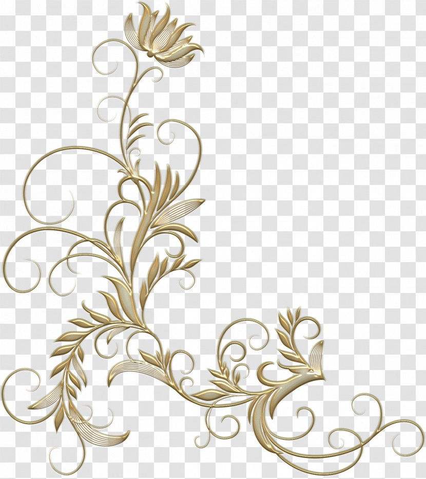 Flower Floral Design Pattern - Leaf - Gold Transparent PNG