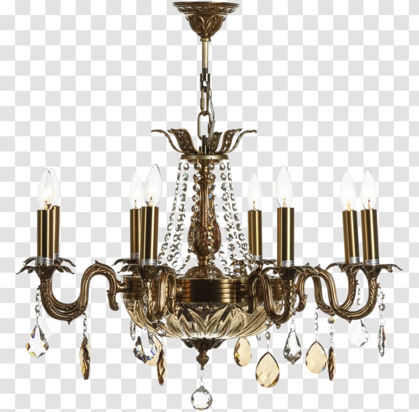 Chandelier Lighting Ceiling Lamp Brass - Light Fixture - Pattern Transparent PNG