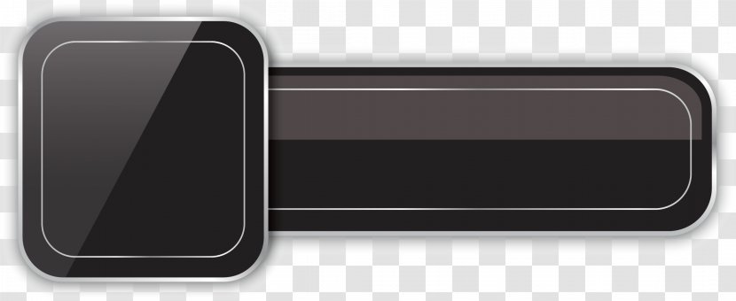 Car Rectangle Technology - Black Three-dimensional Creative Button Transparent PNG