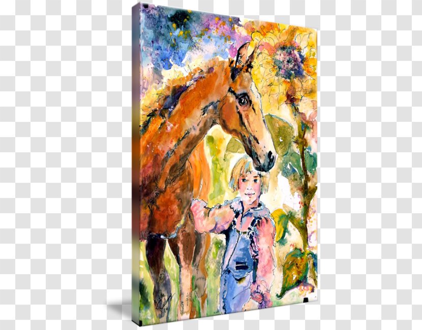 Horse Watercolor Painting Gallery Wrap - Ink Transparent PNG