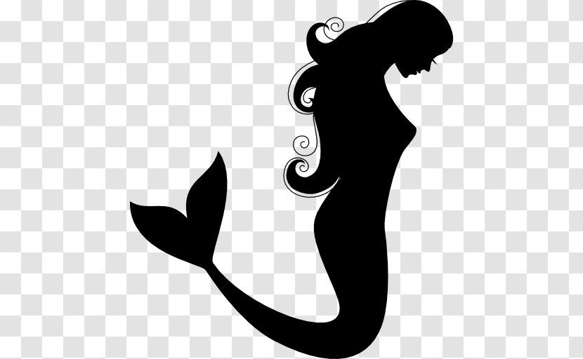 Mermaid Ariel Clip Art - Black - Feminine Transparent PNG
