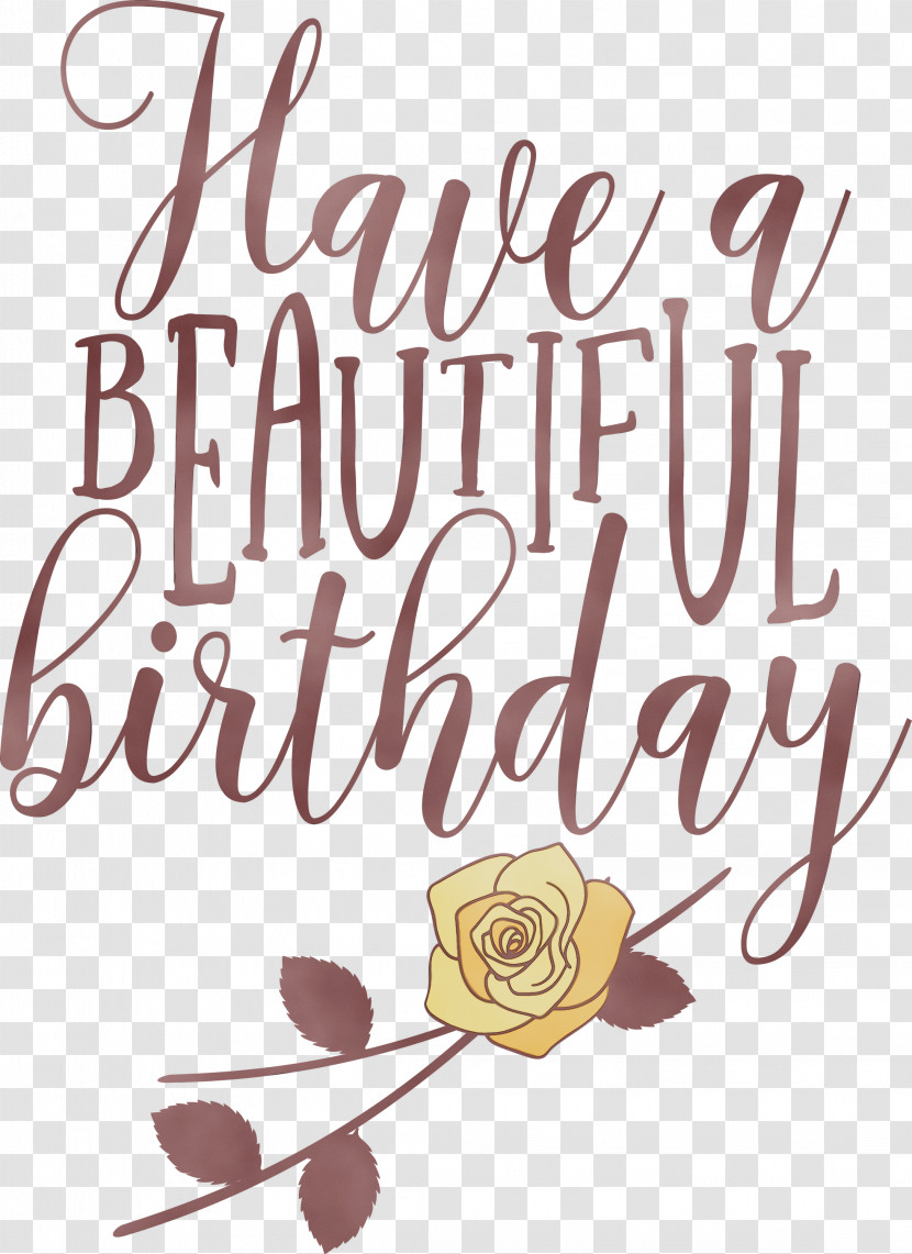 Calligraphy Birthday Greeting Card Painting Lettering Transparent PNG