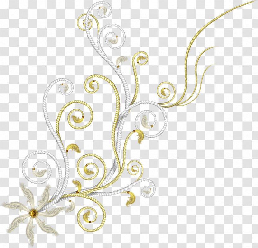 Vignette Clip Art - Branch - Gold Swirl Transparent PNG