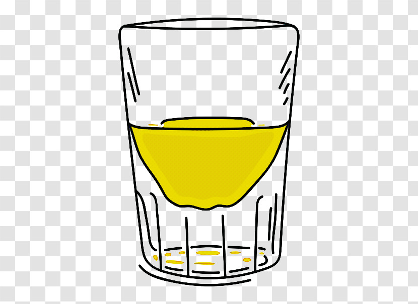 Drinkware Pint Glass Yellow Highball Glass Tumbler Transparent PNG