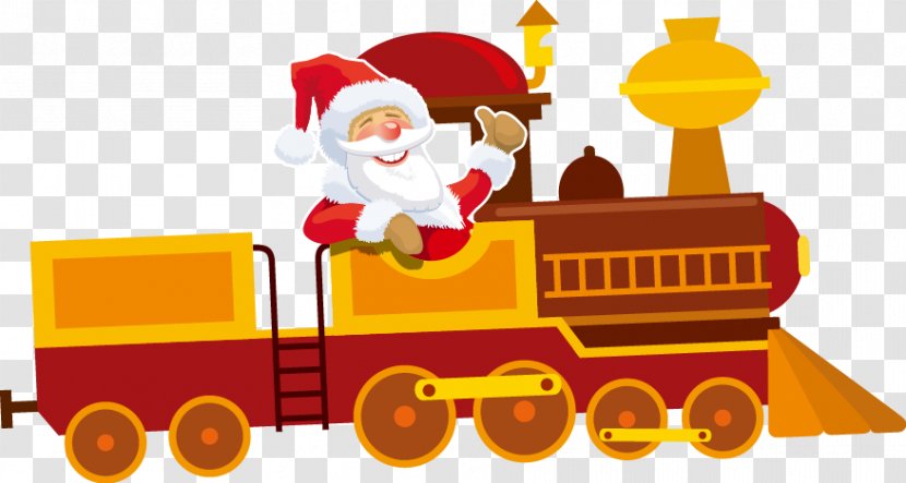 Santa Claus Train Christmas Ornament Clip Art - Photography - Cartoon Transparent PNG