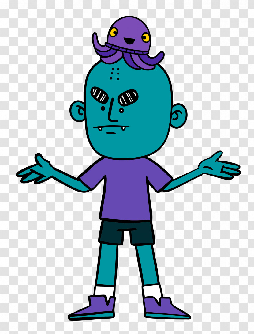 Cartoon Character Text Purple Happiness Transparent PNG