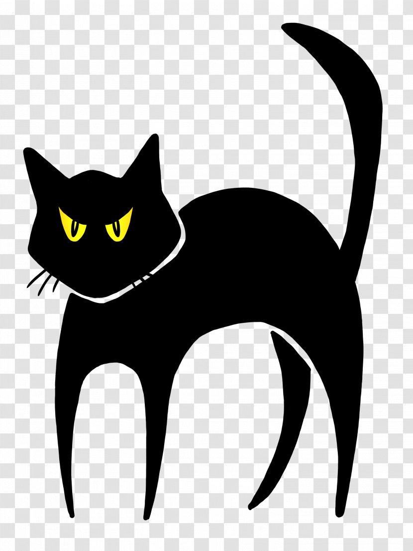 Black Cat Drawing Clip Art - Halloween Scary Transparent PNG
