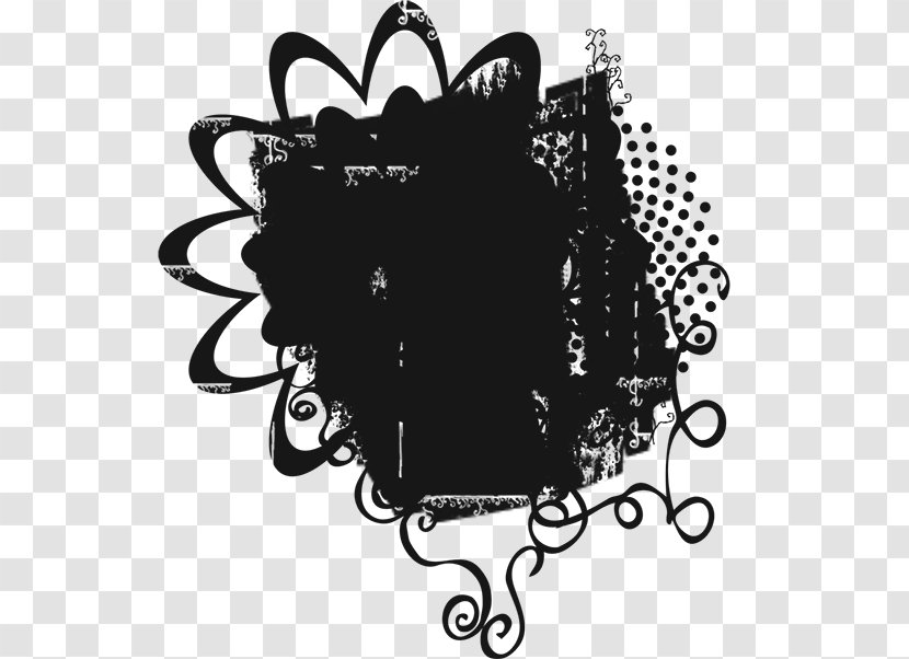 Pattern Flower Font Black M - Silhouette - Mask Photoshop Transparent PNG