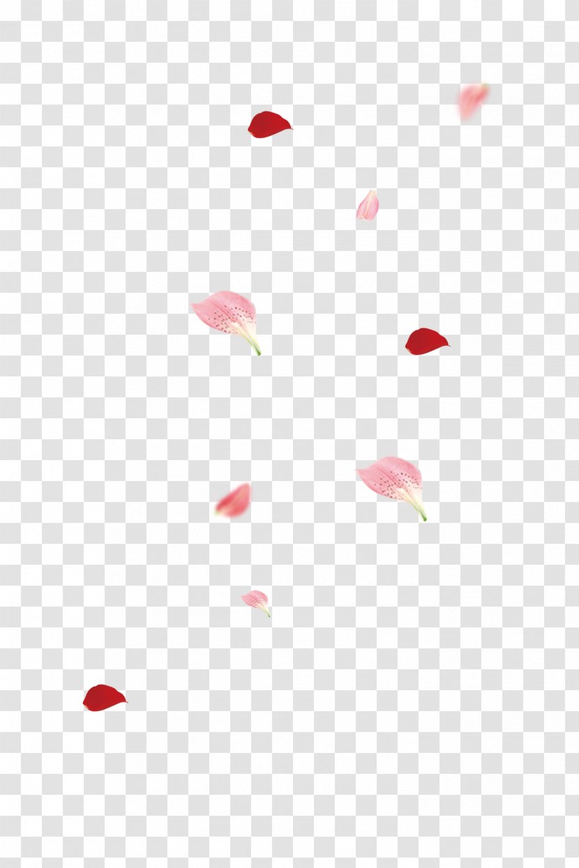 Textile Red Petal Pattern - Falling Petals Transparent PNG
