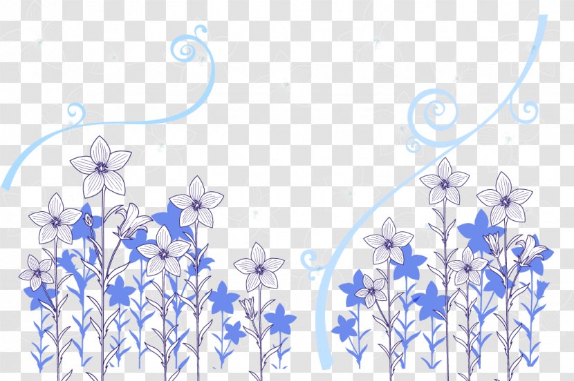 Flower Wallpaper - Ping - Vintage Blue Vector Material Decorative Patterns Transparent PNG