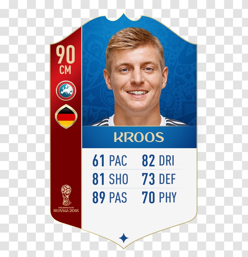 Toni Kroos 2018 World Cup FIFA 18 Germany National Football Team FC Bayern Munich - Player Transparent PNG