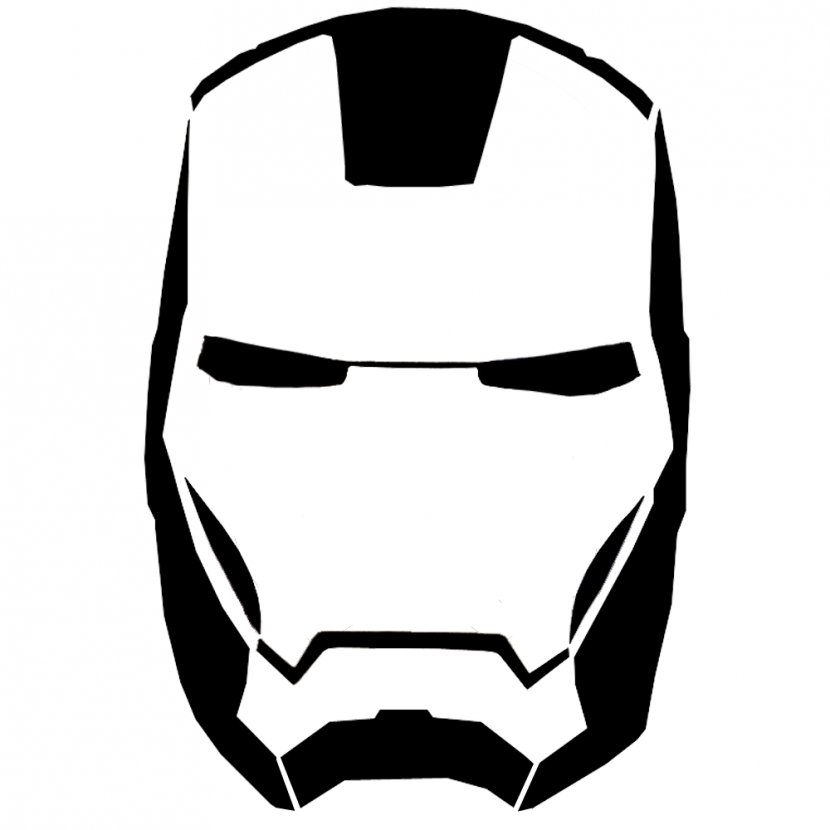 Iron Man Star-Lord Stencil Mask Clip Art - Black - Fat Head Cliparts Transparent PNG