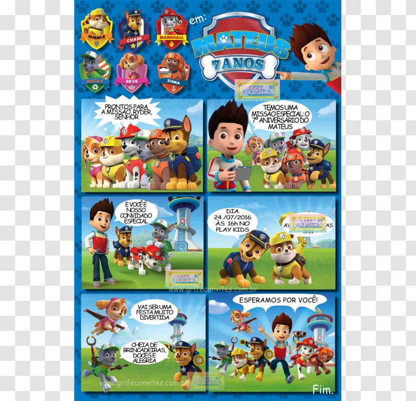 PAW Patrol Air And Sea Adventures Convite Party Comics - Fiction Transparent PNG
